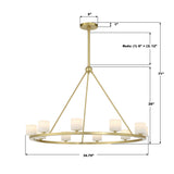 Aragon 34.75'' LED Chandelier - Dimensions Diagram (ARA-10265-SB-ST)