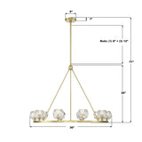 Aragon 36'' LED Chandelier - Dimensions Diagram (ARA-10265-SB)