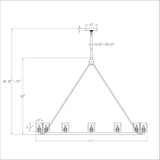 Aragon 46.75'' LED Chandelier - Dimensions Diagram (ARA-10266-SB-ST)