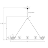 Aragon 48'' LED Chandelier - Dimensions Diagram (ARA-10266-SB)