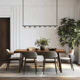Aragon 56'' LED Linear Chandelier in Matte Black - Lifestyle View (ARA-10267-MK)