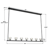 Aragon 56'' LED Linear Chandelier - Dimensions Diagram (ARA-10267-MK)