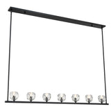 Aragon 56'' LED Linear Chandelier in Matte Black - Front View (ARA-10267-MK)