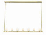 Aragon 56'' LED Linear Chandelier in Soft Brass - Front View (ARA-10267-SB-ST)