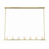 Aragon 56'' LED Linear Chandelier in Soft Brass - Front View (ARA-10267-SB-ST)