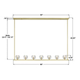 Aragon 56'' LED Linear Chandelier - Dimensions Diagram (ARA-10267-SB)
