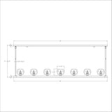 Aragon 56'' LED Linear Chandelier - Dimensions Diagram (ARA-10267-SB)