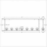 Aragon 56'' LED Linear Chandelier - Dimensions Diagram (ARA-10267-SB)