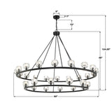 Aragon 60'' LED Chandelier - Dimensions Diagram (ARA-10269-MK)