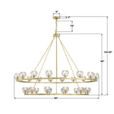 Aragon 60'' LED Chandelier - Dimensions Diagram (ARA-10269-SB)