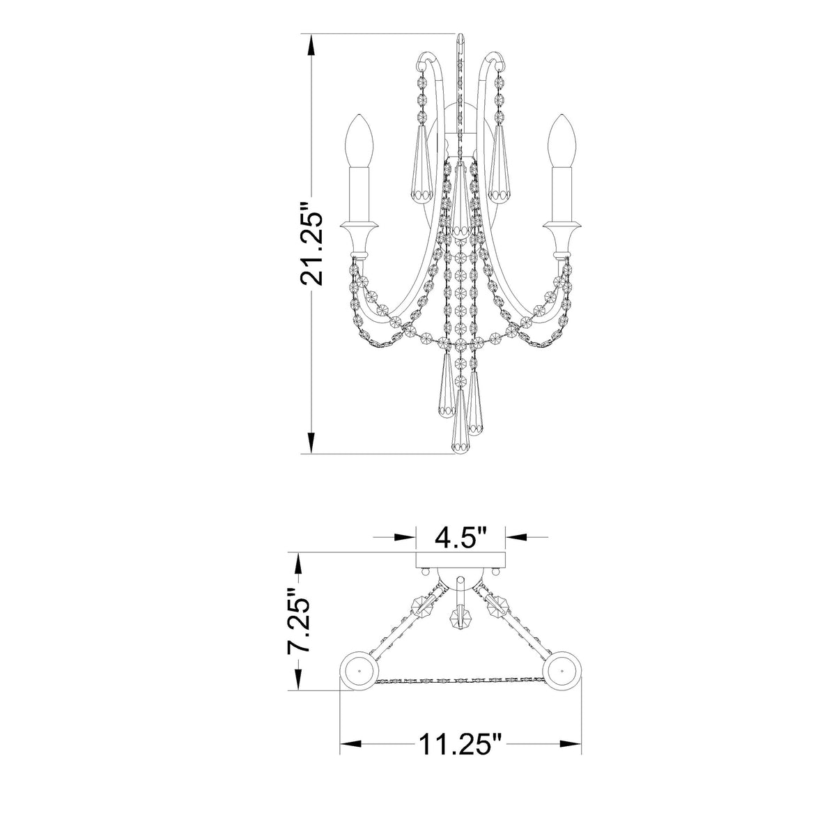 Arcadia 11.25'' Sconce dimensions