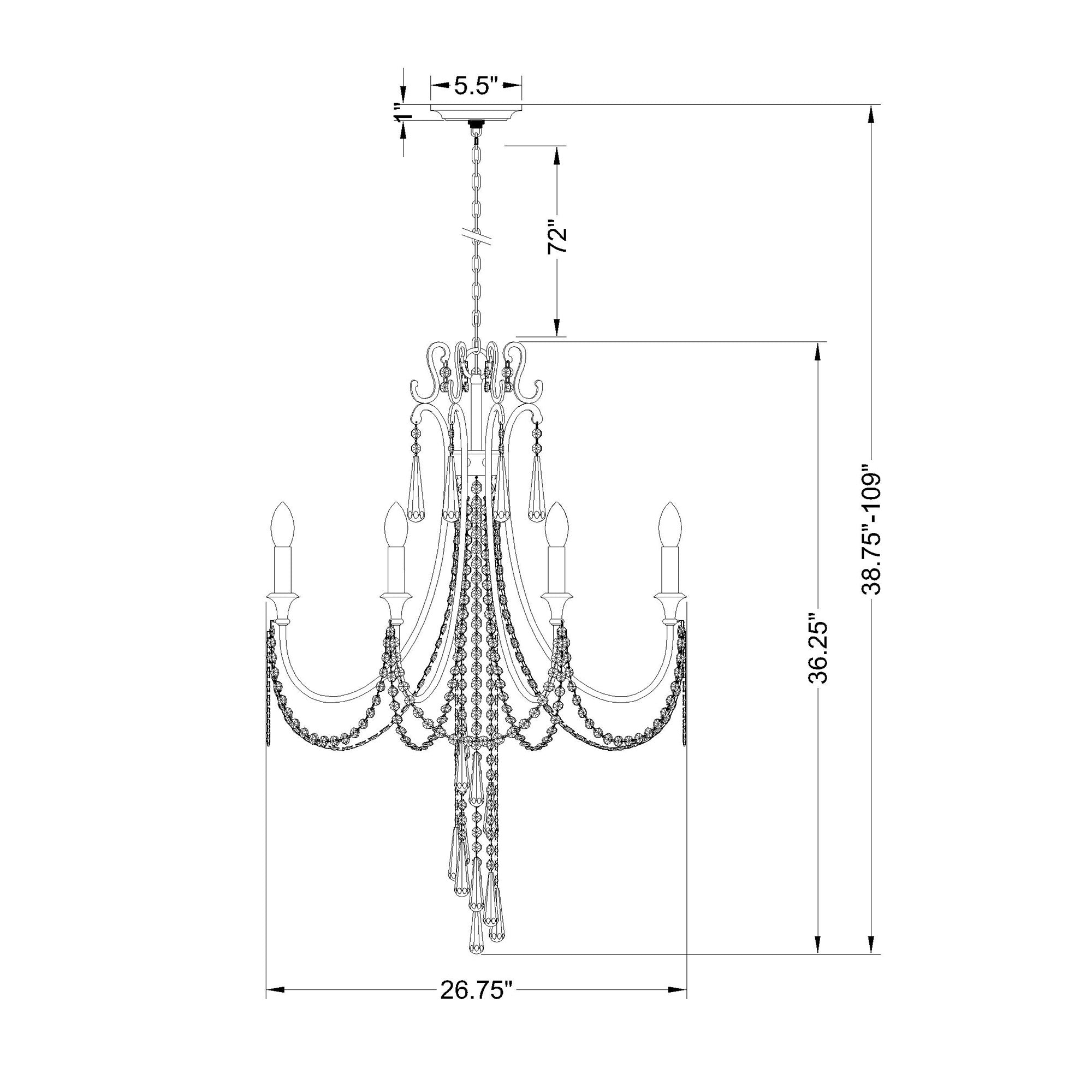 Arcadia 26.75'' Chandelier | Crystorama Lighting
