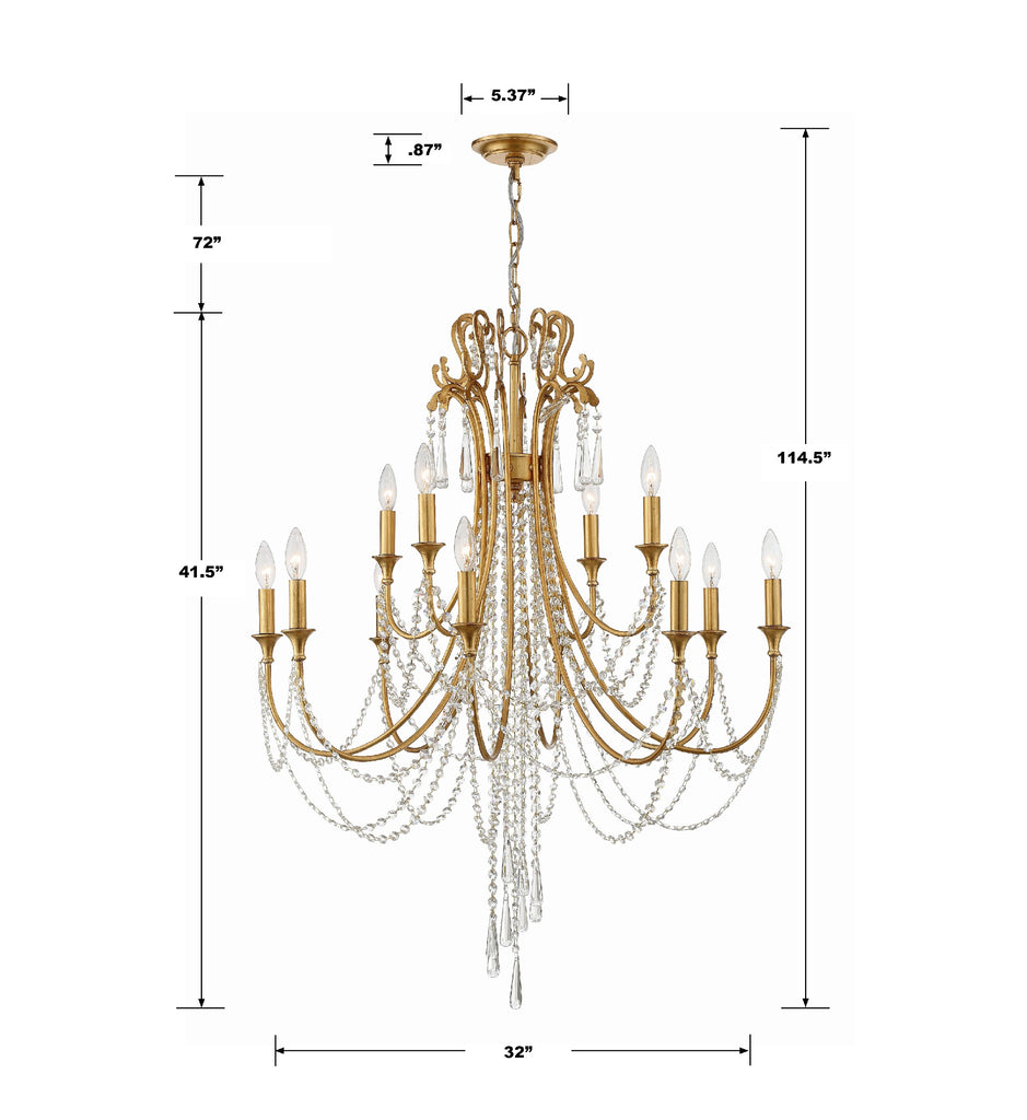 Arcadia 12 Light Chandelier – Crystorama