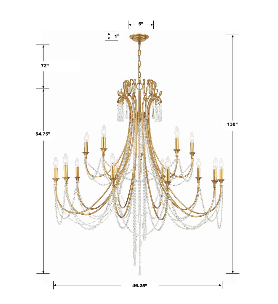 Arcadia 15 Light Chandelier – Crystorama