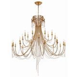 Arcadia 61'' Chandelier in Antique Gold - Front View (ARC-1929-GA-CL-MWP)