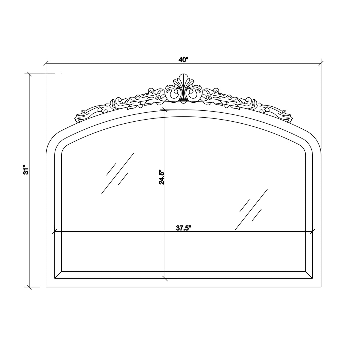 Arden 40'' Mirror dimensions