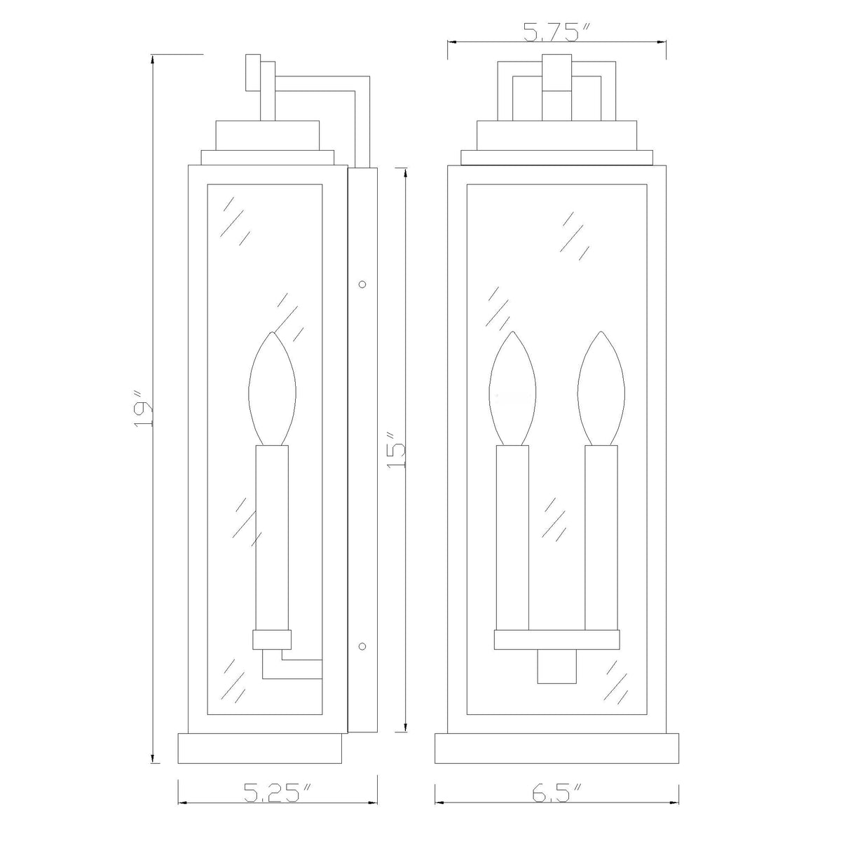 Aspen 6.5'' Outdoor Sconce dimensions