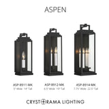 Aspen 7.75'' Outdoor Sconce in Matte Black - Collection View (ASP-8914-MK)