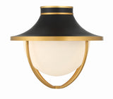 Atlas 13.5'' Outdoor Semi Flush Mount in Matte Black - Textured Gold - Additional View (ATL-700-MK-TG)