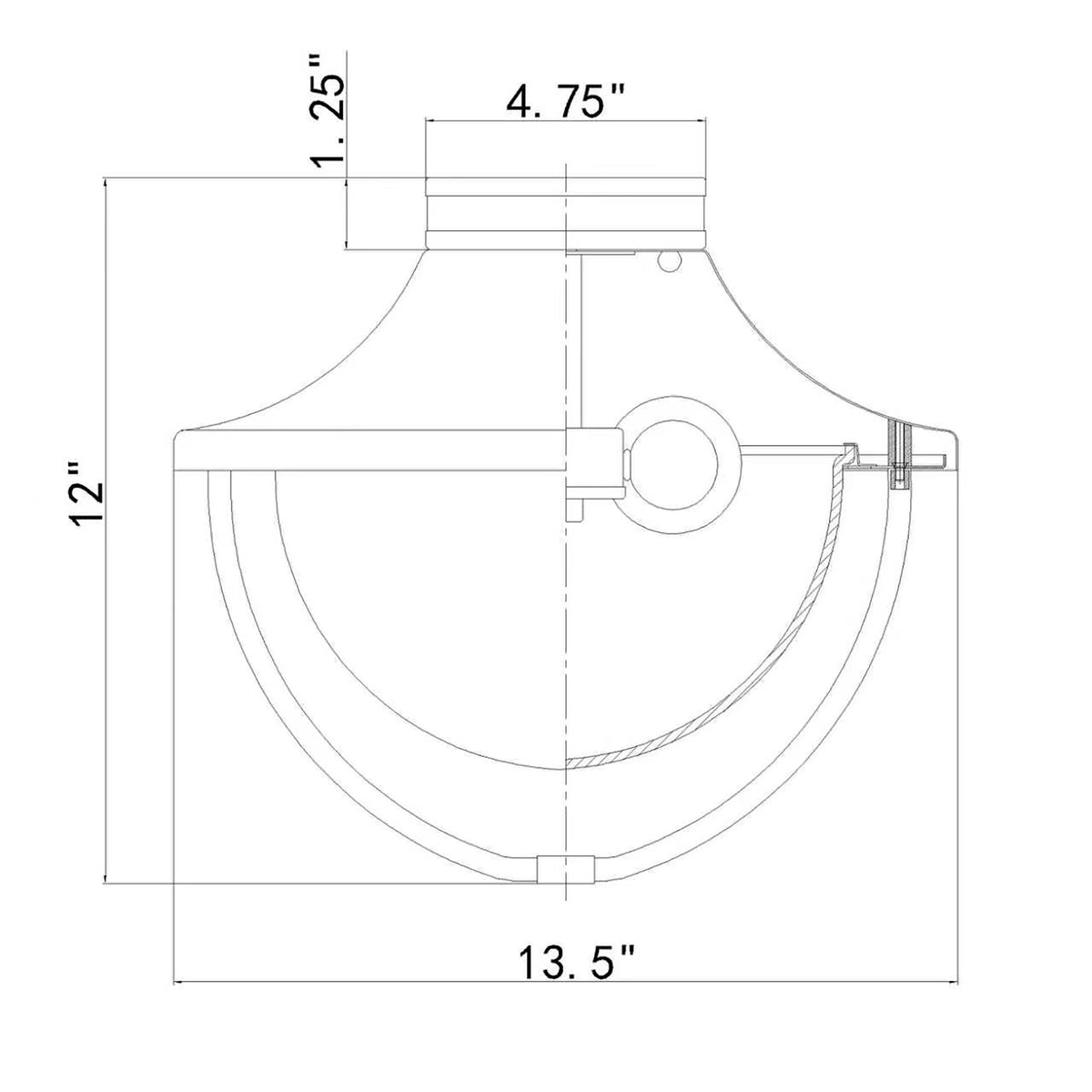 Atlas 13.5'' Outdoor Semi Flush Mount dimensions
