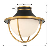 Atlas 13.5'' Outdoor Semi Flush Mount - Dimensions Diagram (ATL-700-MK-TG)