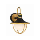 Atlas 9.75'' Outdoor Sconce in Matte Black - Textured Gold - Front View (ATL-701-MK-TG)