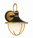 Atlas 9.75'' Outdoor Sconce in Matte Black - Textured Gold - Front View (ATL-701-MK-TG)