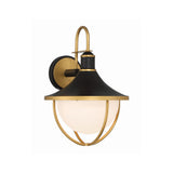 Atlas 13.5'' Outdoor Sconce in Matte Black - Textured Gold - Front View (ATL-702-MK-TG)
