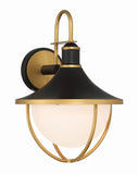Atlas 13.5'' Outdoor Sconce in Matte Black - Textured Gold - Front View (ATL-702-MK-TG)
