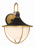 Atlas 16.5'' Outdoor Sconce in Matte Black - Textured Gold - Front View (ATL-703-MK-TG)