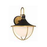 Atlas 16.5'' Outdoor Sconce in Matte Black - Textured Gold - Front View (ATL-703-MK-TG)