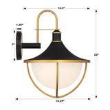 Atlas 16.5'' Outdoor Sconce - Dimensions Diagram (ATL-703-MK-TG)