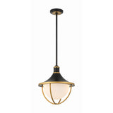 Atlas 16.5'' Outdoor Pendant in Matte Black - Textured Gold - Front View (ATL-705-MK-TG)