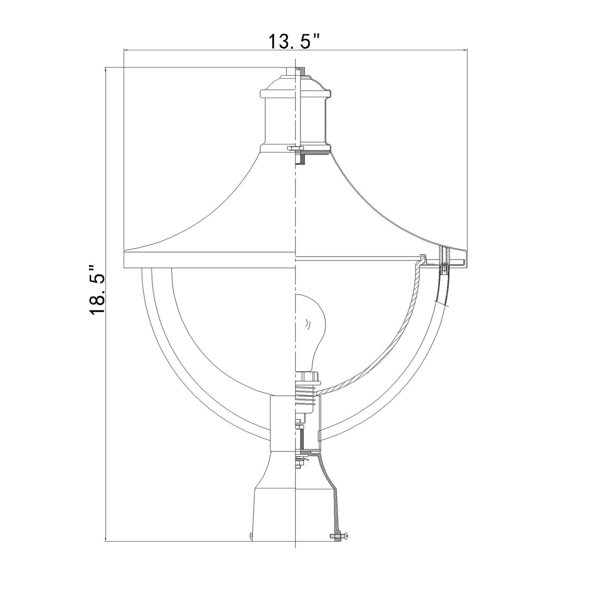 Atlas 13.5'' Outdoor Post dimensions