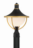 Atlas 13.5'' Outdoor Post in Matte Black - Textured Gold - Front View (ATL-709-MK-TG)