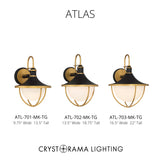 Atlas 13.5'' Outdoor Sconce in Matte Black - Textured Gold - Collection View (ATL-702-MK-TG)