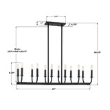 Bailey 42'' Linear Chandelier - Dimensions Diagram (BAI-A2112-MK)