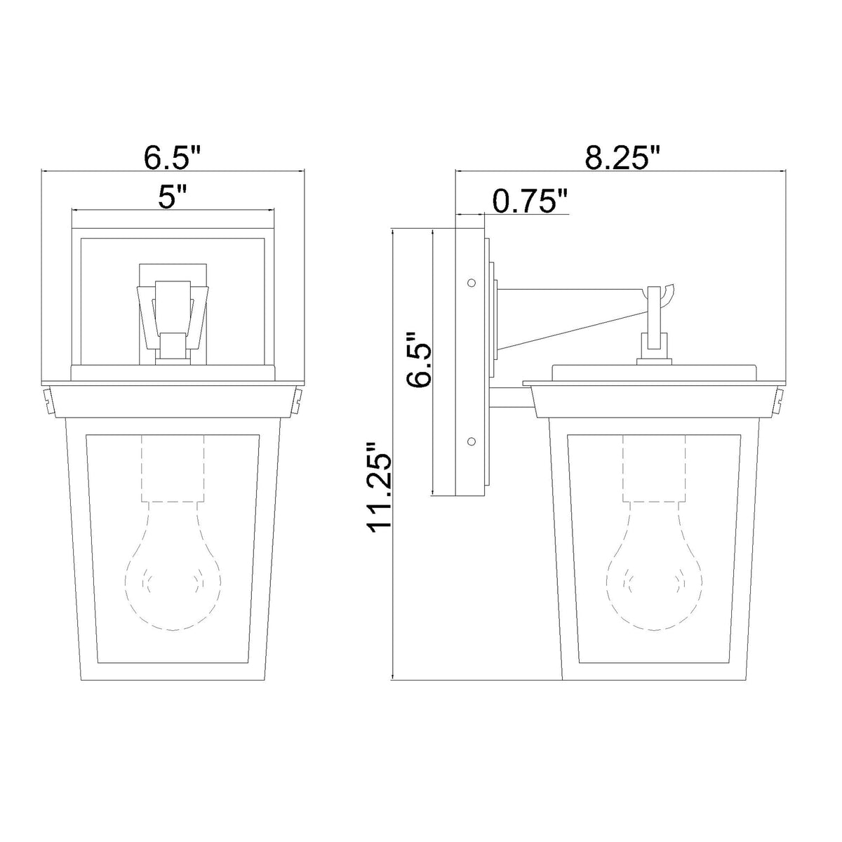Belmont 6.5'' Outdoor Sconce dimensions