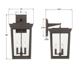 Belmont 12'' Outdoor Sconce - Dimensions Diagram (BEL-A8063-TZ)