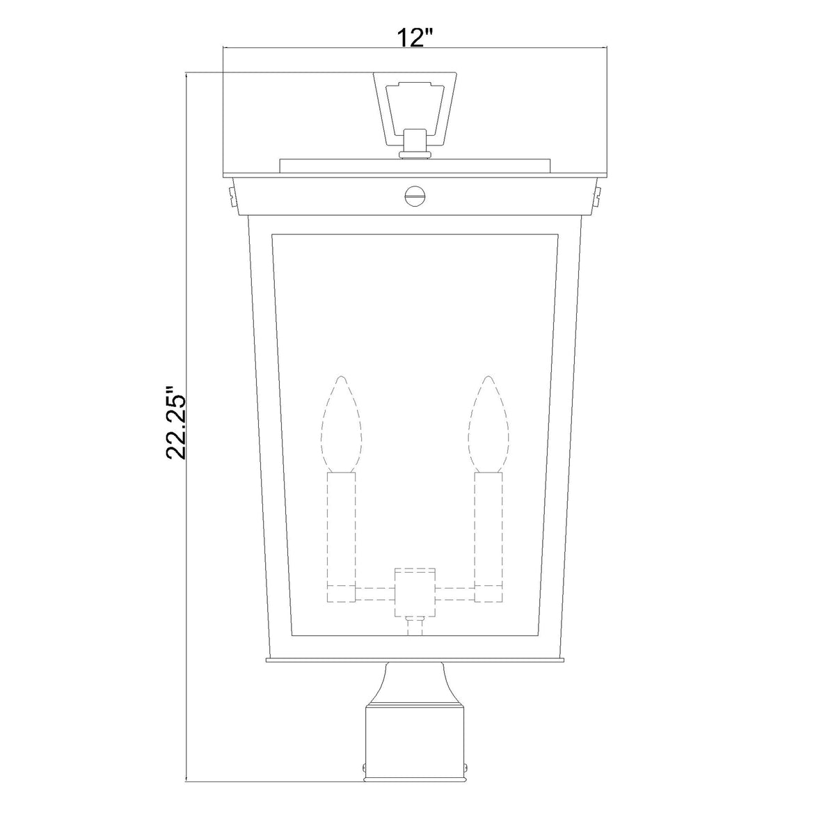 Belmont 12'' Outdoor Post dimensions