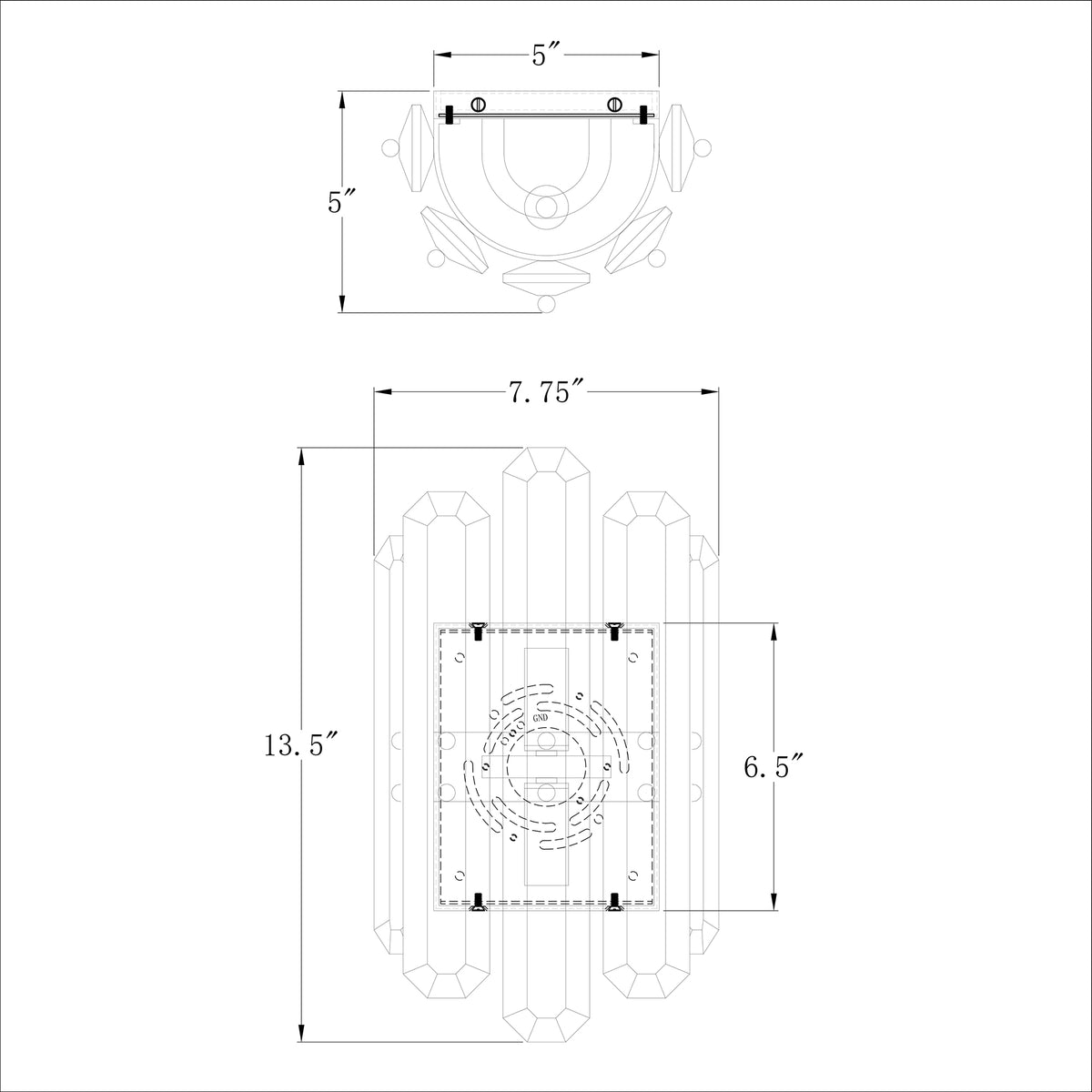 Bolton 7.5'' Sconce dimensions