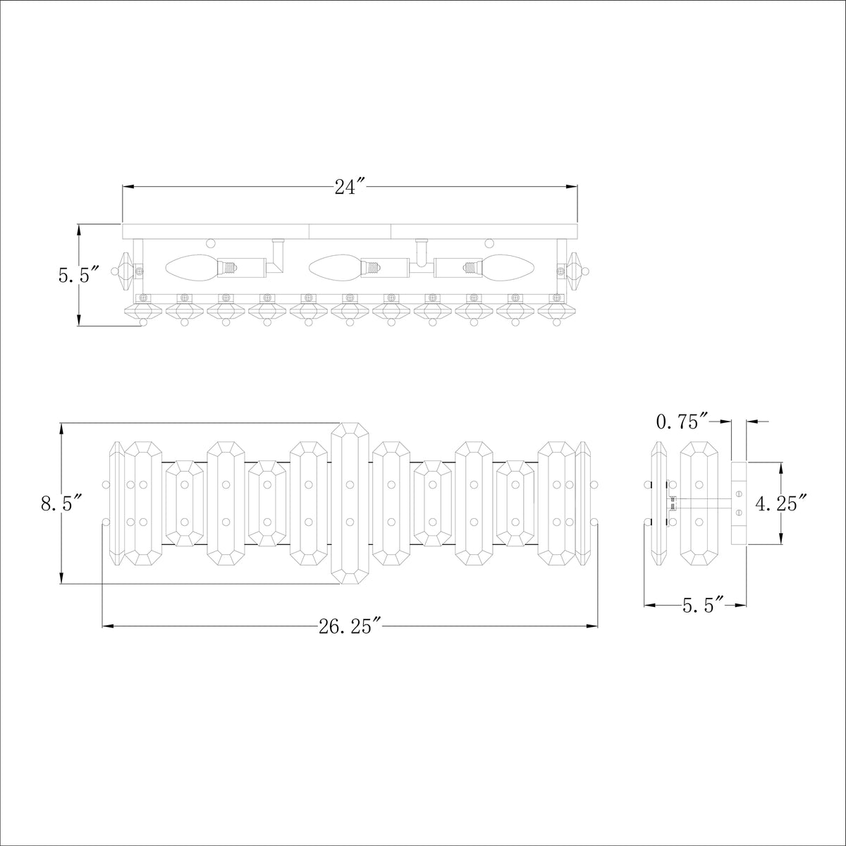 Bolton 25.25'' Bathroom Vanity dimensions