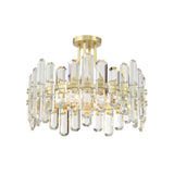 Bolton 20.75'' Semi Flush Mount in Aged Brass - Front View (BOL-8884-AG)