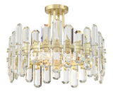 Bolton 20.75'' Semi Flush Mount in Aged Brass - Front View (BOL-8884-AG)