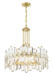 Bolton 24.75'' Chandelier in Aged Brass - Front View (BOL-8888-AG)