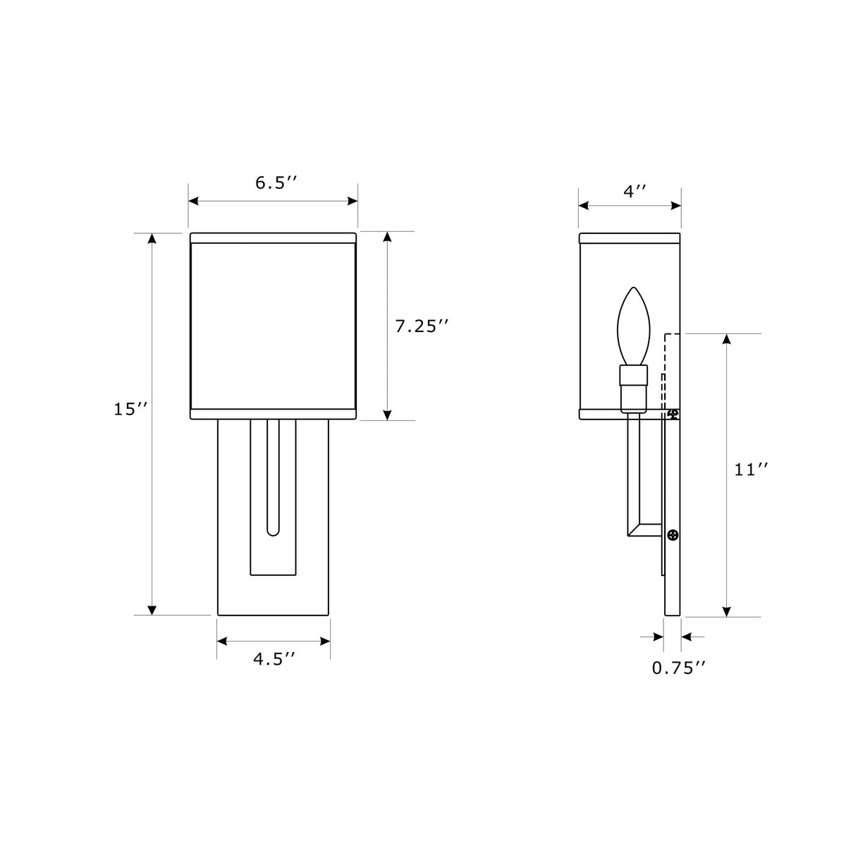 Brent 6.5'' Sconce dimensions