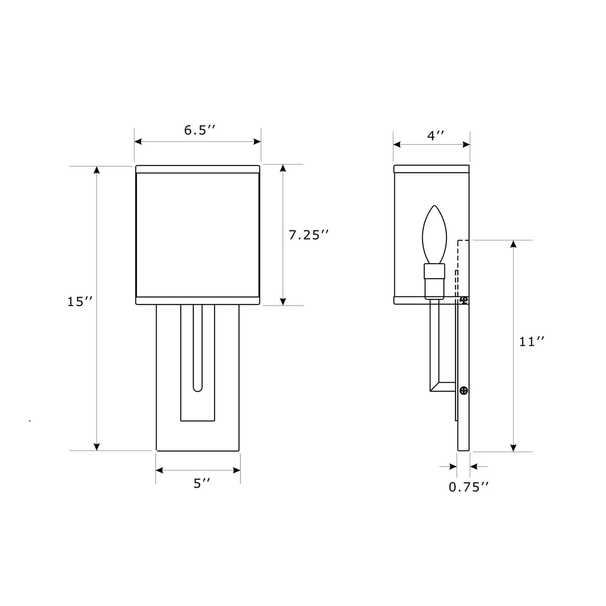Brent 6.5'' Sconce dimensions