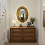 Broche 31.25'' Integrated LED Mirror in Antique Gold - Lifestyle View (BRH-M500-GA)