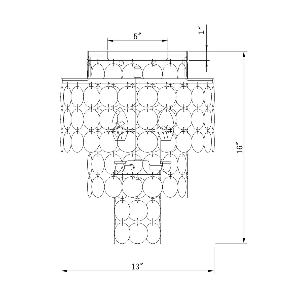 Brielle 13'' Flush Mount dimensions