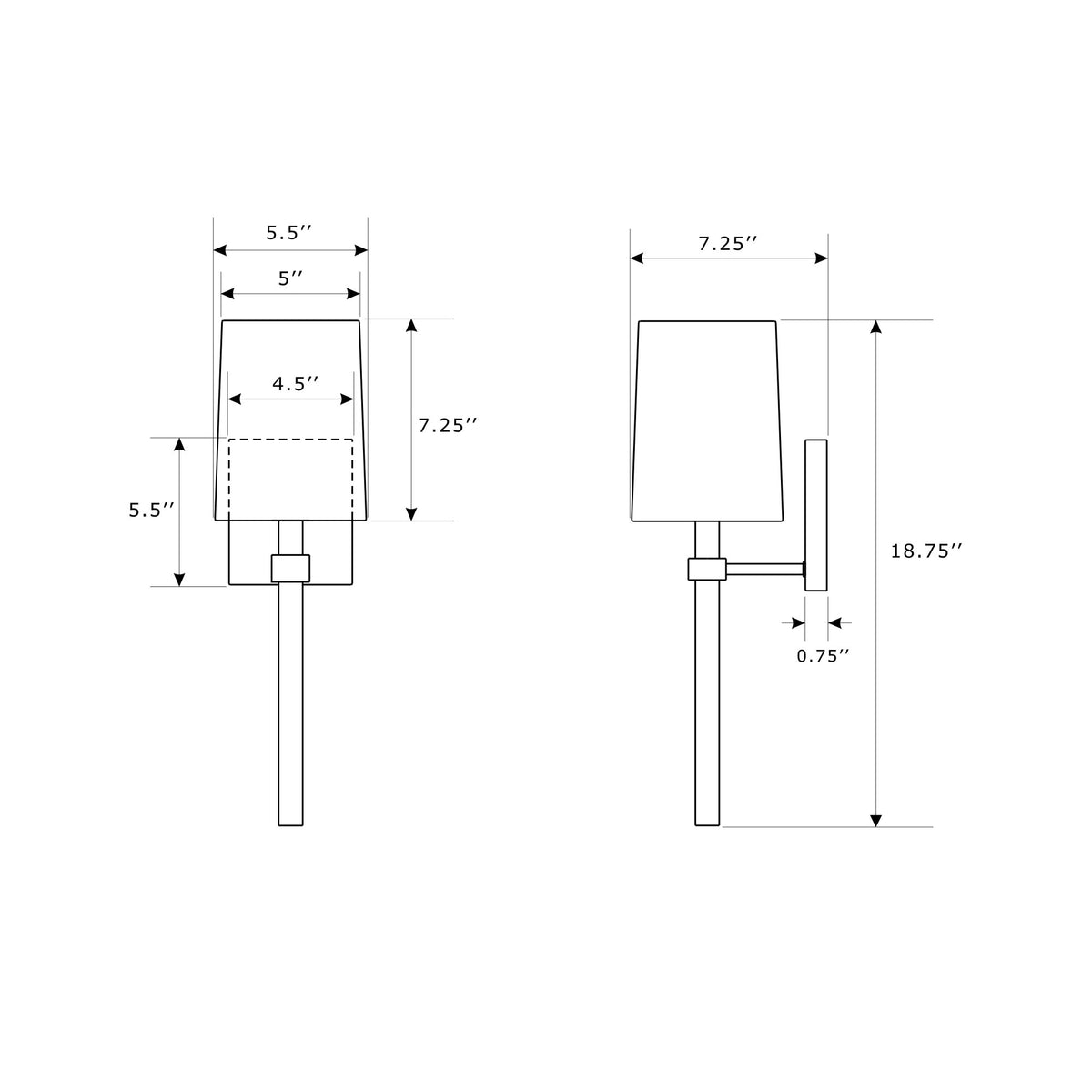 Bromley 5.5'' Sconce dimensions